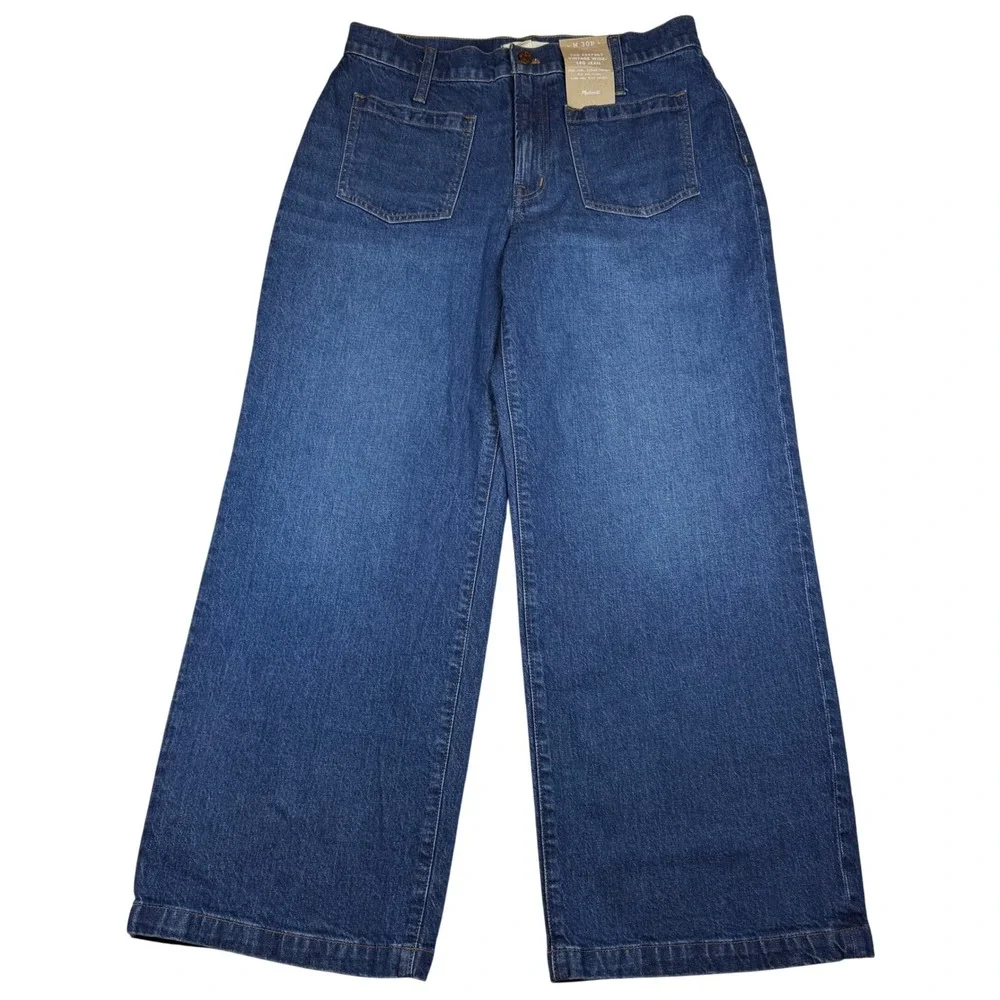 Madewell The Perfect Vintage Wide-Leg Jean 30P Petite High Rise Patch Pocket
